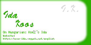 ida koos business card